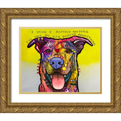 Enjoy Everything Gold Ornate Wood Framed Art Print with Double Matting by Dean Russo Collection