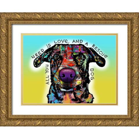 Love and Rescue Gold Ornate Wood Framed Art Print with Double Matting by Dean Russo Collection
