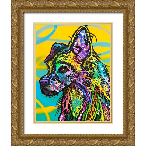 Love Is Gold Ornate Wood Framed Art Print with Double Matting by Dean Russo Collection