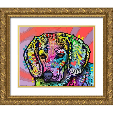 Magic Beagle Gold Ornate Wood Framed Art Print with Double Matting by Dean Russo Collection