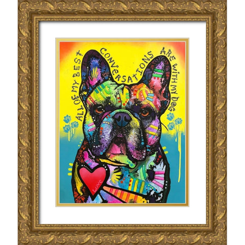 My Best Conversations Gold Ornate Wood Framed Art Print with Double Matting by Dean Russo Collection