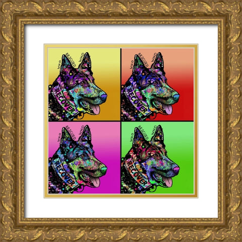 Who Rescued Who 4X Gold Ornate Wood Framed Art Print with Double Matting by Dean Russo Collection