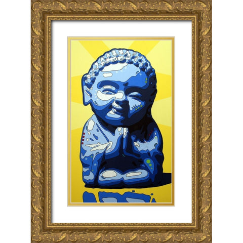 Wisdom Buddha Gold Ornate Wood Framed Art Print with Double Matting by Dean Russo Collection