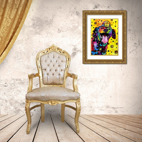 Sparkles Gold Ornate Wood Framed Art Print with Double Matting by Dean Russo Collection