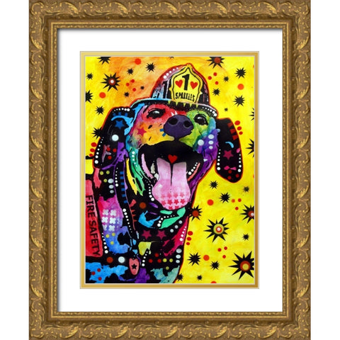 Sparkles Gold Ornate Wood Framed Art Print with Double Matting by Dean Russo Collection