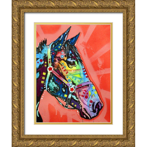 WC Horse 3 Gold Ornate Wood Framed Art Print with Double Matting by Dean Russo Collection