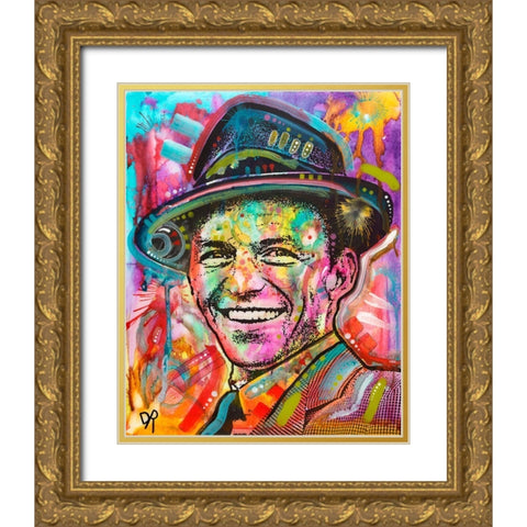 Frank Sinatra I Gold Ornate Wood Framed Art Print with Double Matting by Dean Russo Collection