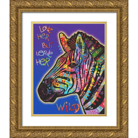 Leave Her Wild Gold Ornate Wood Framed Art Print with Double Matting by Dean Russo Collection