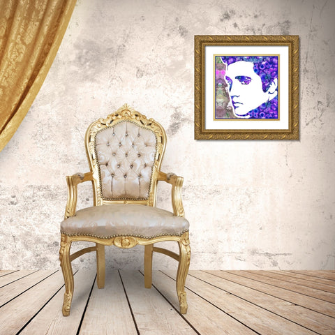 Elvis 6 Gold Ornate Wood Framed Art Print with Double Matting by Dean Russo Collection