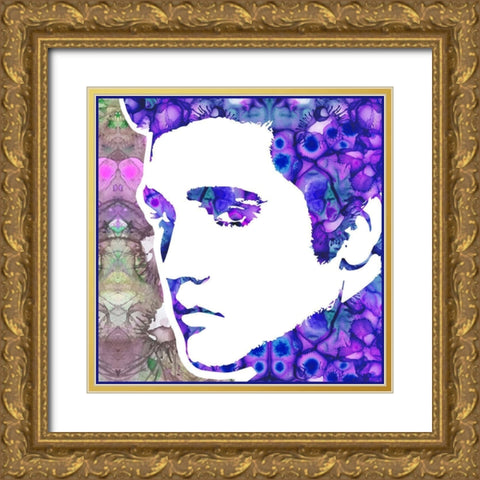Elvis 6 Gold Ornate Wood Framed Art Print with Double Matting by Dean Russo Collection