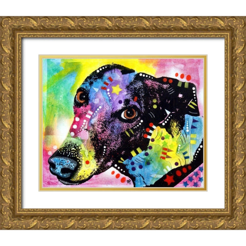 Greyt Gold Ornate Wood Framed Art Print with Double Matting by Dean Russo Collection