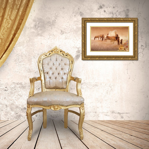 Sunset, The Endless Horizon Gold Ornate Wood Framed Art Print with Double Matting by Lund, Denton