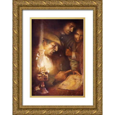 Road To Riches? Gold Ornate Wood Framed Art Print with Double Matting by Lund, Denton