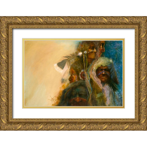A Gathering Of Nations Gold Ornate Wood Framed Art Print with Double Matting by Lund, Denton