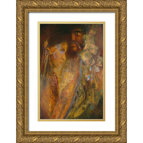 Gypsy Sunset Gold Ornate Wood Framed Art Print with Double Matting by Lund, Denton