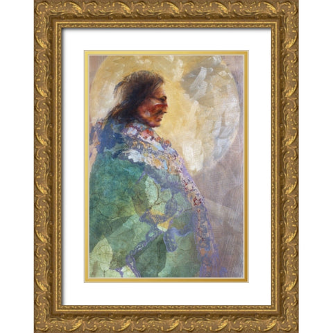 Robe Of Green Gold Ornate Wood Framed Art Print with Double Matting by Lund, Denton