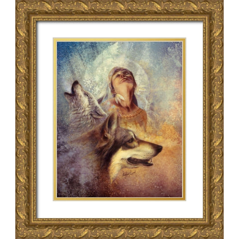 Winter Song Gold Ornate Wood Framed Art Print with Double Matting by Lund, Denton