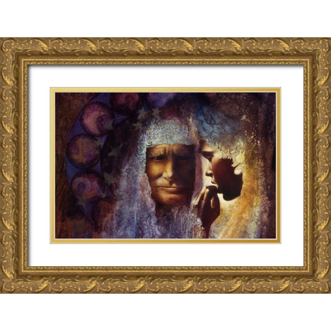 Consultation Gold Ornate Wood Framed Art Print with Double Matting by Lund, Denton