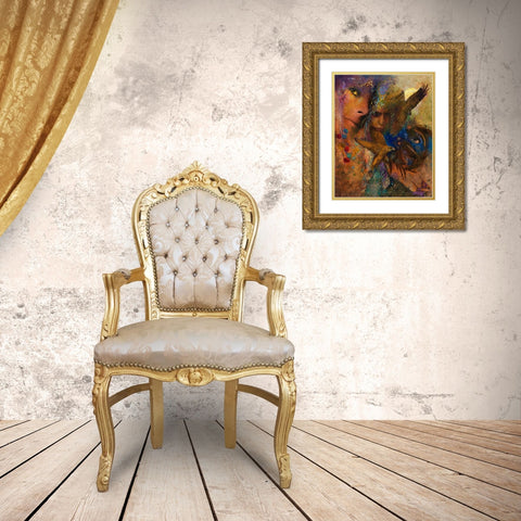 Queen Of The Night Gold Ornate Wood Framed Art Print with Double Matting by Lund, Denton