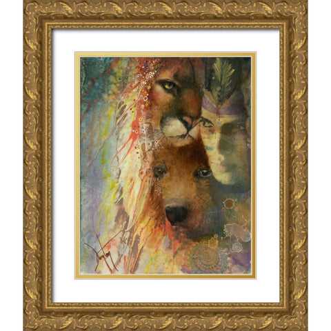 Shared Spirits Gold Ornate Wood Framed Art Print with Double Matting by Lund, Denton
