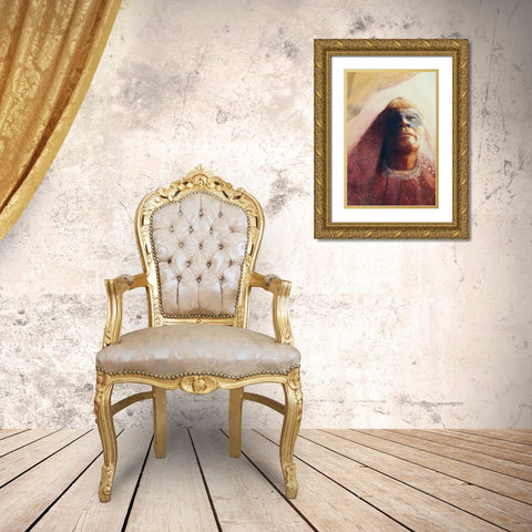 Waiting For A Vision Gold Ornate Wood Framed Art Print with Double Matting by Lund, Denton