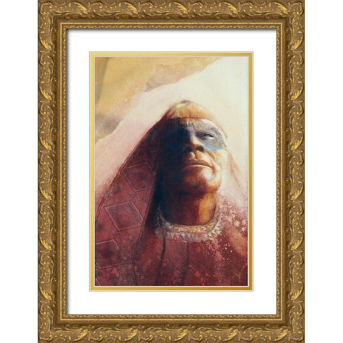 Waiting For A Vision Gold Ornate Wood Framed Art Print with Double Matting by Lund, Denton