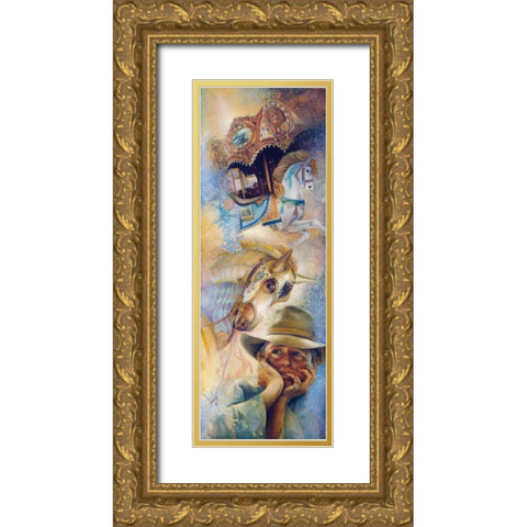 Daydreams Gold Ornate Wood Framed Art Print with Double Matting by Lund, Denton