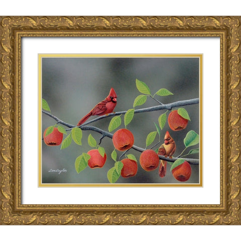 Symphony in Red Gold Ornate Wood Framed Art Print with Double Matting by Engler, Don