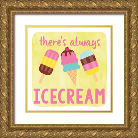 Icecream Gold Ornate Wood Framed Art Print with Double Matting by Clark, Erin