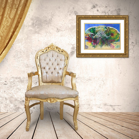Green Dust Gold Ornate Wood Framed Art Print with Double Matting by Stevenson, Graeme