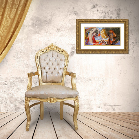 One With The Spirit Gold Ornate Wood Framed Art Print with Double Matting by Stevenson, Graeme