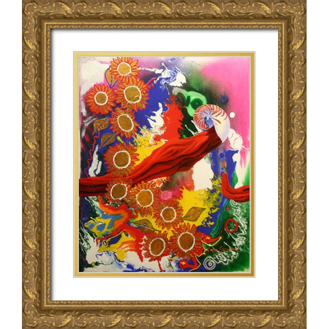 Travelling The Cosmos Gold Ornate Wood Framed Art Print with Double Matting by Stevenson, Graeme