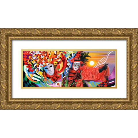 Venice Nights Gold Ornate Wood Framed Art Print with Double Matting by Stevenson, Graeme