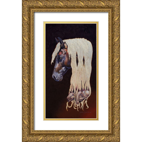 Watching Over Me Gold Ornate Wood Framed Art Print with Double Matting by Stevenson, Graeme