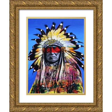 Wisdom Of The Warrior Gold Ornate Wood Framed Art Print with Double Matting by Stevenson, Graeme