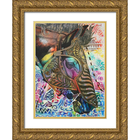 I am War Horse Gold Ornate Wood Framed Art Print with Double Matting by Stevenson, Graeme