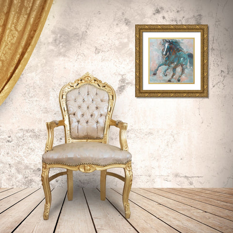 Knight of the Night Gold Ornate Wood Framed Art Print with Double Matting by Khorasani, Hooshang