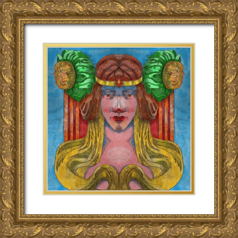 Goddess Gold Ornate Wood Framed Art Print with Double Matting by Green, Howie