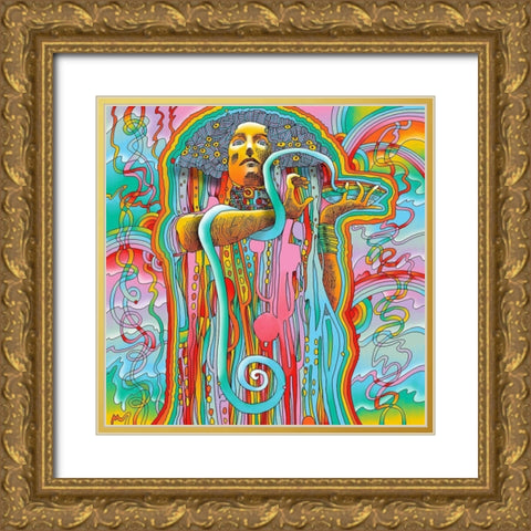 Mucha-Snake-Priestess Gold Ornate Wood Framed Art Print with Double Matting by Green, Howie