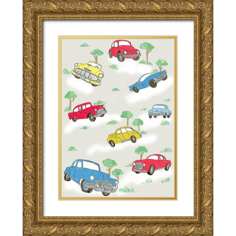 Broom Broom Gold Ornate Wood Framed Art Print with Double Matting by HUE and MI and Sangita