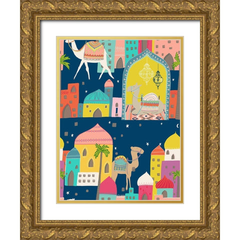 Whos Got The Hump Gold Ornate Wood Framed Art Print with Double Matting by HUE and MI and Sangita