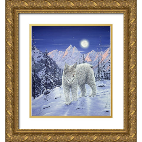 Moonlight Wilderness Gold Ornate Wood Framed Art Print with Double Matting by Tift, Jeff