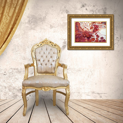 Fluid Acrylic Bringing Into Life 1 Gold Ornate Wood Framed Art Print with Double Matting by Jenny Rainbow Fine Art