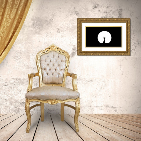 Full Moon Dance Gold Ornate Wood Framed Art Print with Double Matting by Jenny Rainbow Fine Art