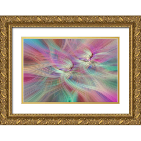 Mystery of Colors Double Rainbow Luck Gold Ornate Wood Framed Art Print with Double Matting by Jenny Rainbow Fine Art