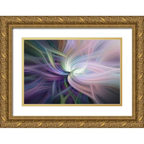 Mystery of Colors Glow of Galactic Rose Gold Ornate Wood Framed Art Print with Double Matting by Jenny Rainbow Fine Art