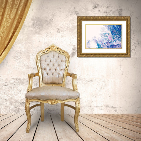 Fluid Acrylic Underwater Worlds 2 Gold Ornate Wood Framed Art Print with Double Matting by Jenny Rainbow Fine Art