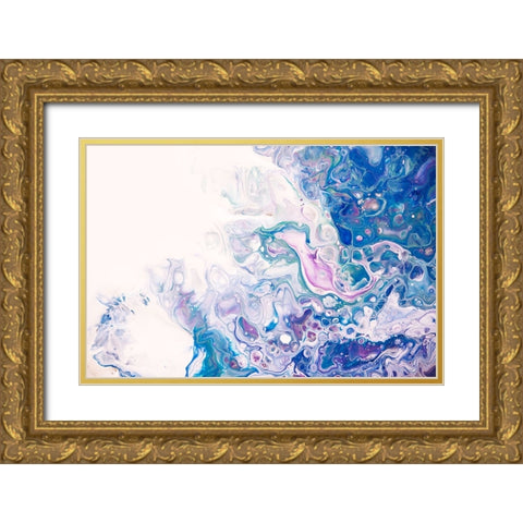 Fluid Acrylic Underwater Worlds 2 Gold Ornate Wood Framed Art Print with Double Matting by Jenny Rainbow Fine Art