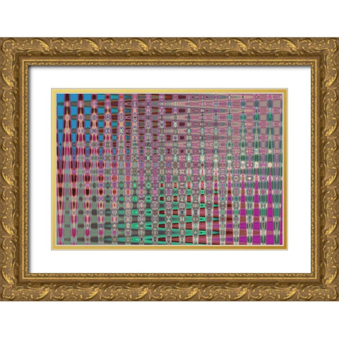 Geometric Abstract Gold Ornate Wood Framed Art Print with Double Matting by Jenny Rainbow Fine Art