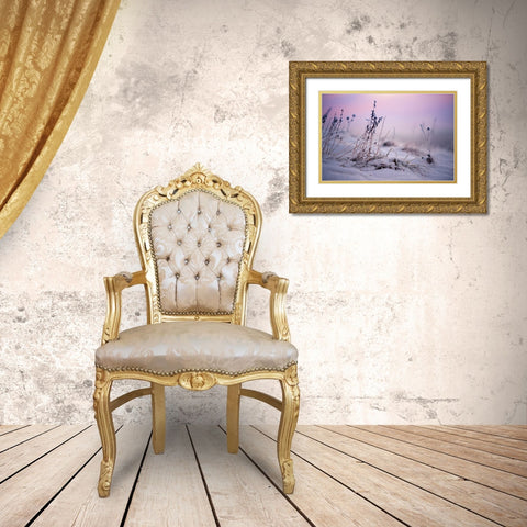 Magic Winter Moments 1 Gold Ornate Wood Framed Art Print with Double Matting by Jenny Rainbow Fine Art